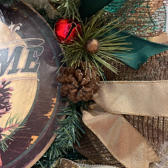 Christmas “WELCOME” wreath, Christmas door wreath, Holiday wreath 26” very luxe - Picture 8 of 11